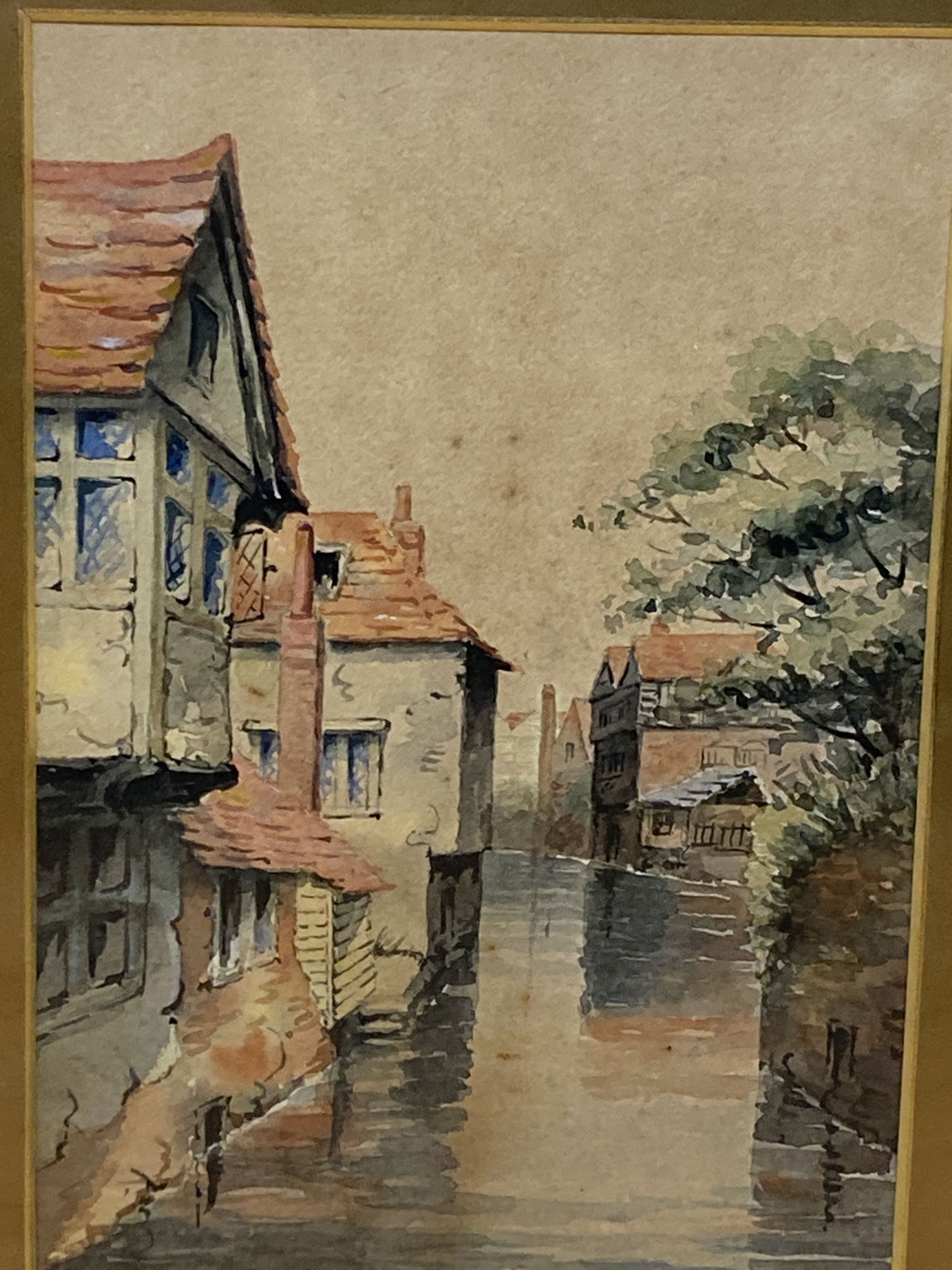 Cleo, two watercolours, Blackfriars and Kings Bridge, Canterbury, titled, dated 1889 and signed verso, each 18 x 13cm